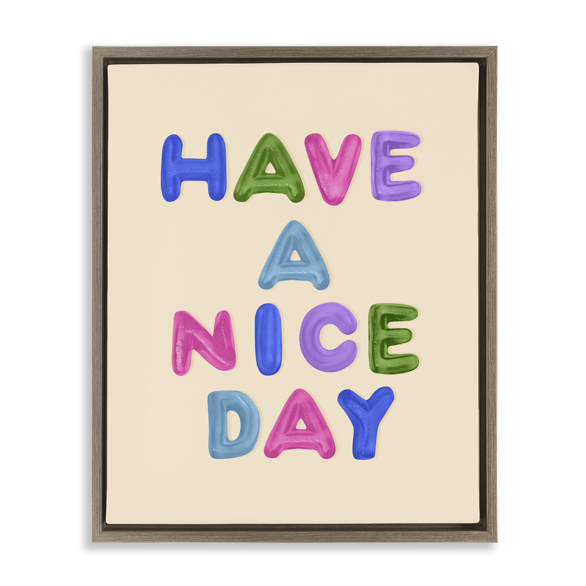Stupell Industries Have a Nice Day Gummies Brown Framed Floater Canvas Wall Art, design by LISH Creative