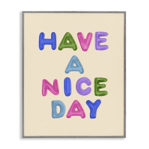 Stupell Industries Scandinavian Have a Nice Day Gummies Gray Framed Giclee Art, 24 x 30, by LISH Creative