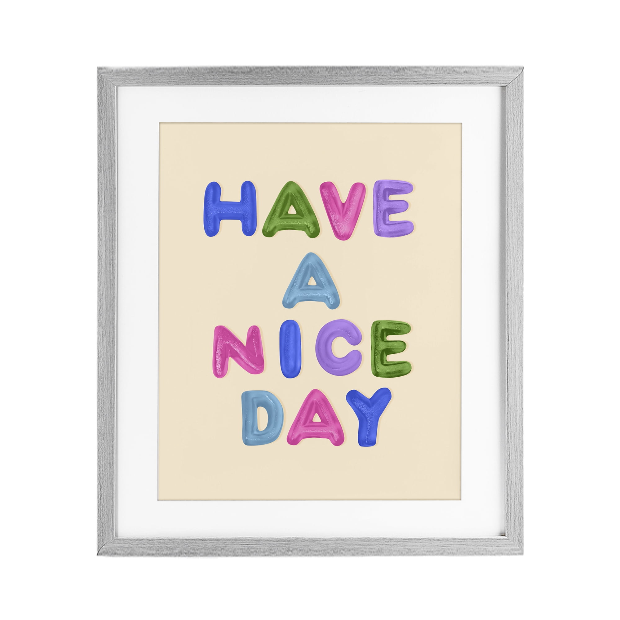 Stupell Industries Have a Nice Day Gummies Gray Framed Print Under Glass, design by LISH Creative