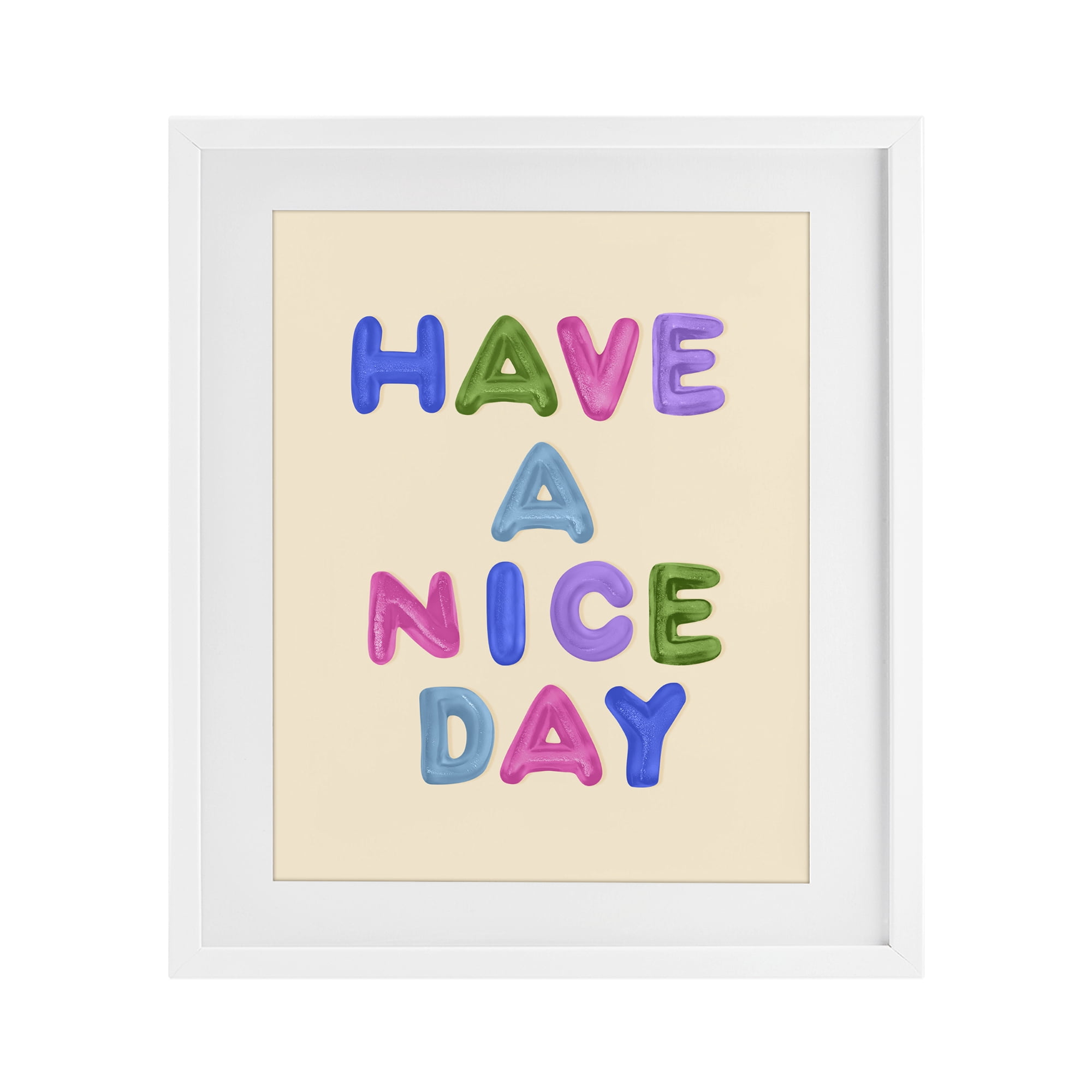 Stupell Industries Have a Nice Day Gummies White Framed Print Under Glass, design by LISH Creative