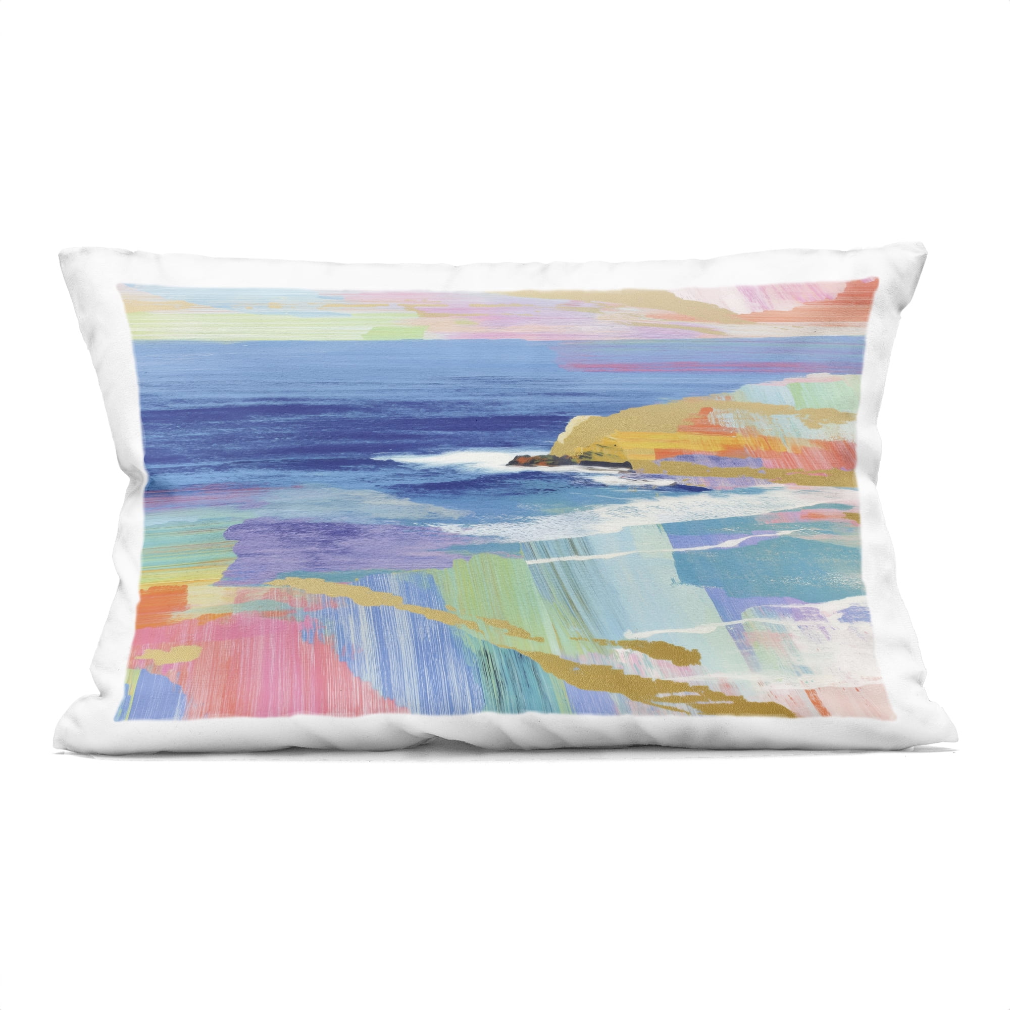 Stupell Industries Hawaii Coastline Abstraction Decorative Printed Throw Pillow, design by Chromatic Storm Studio, 14 x 7 x 20
