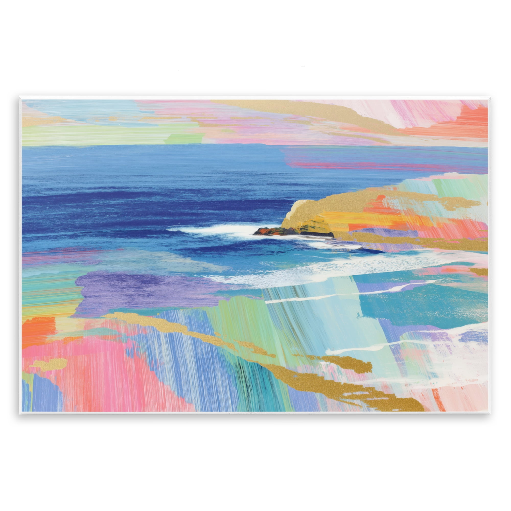 Stupell Industries Hawaii Coastline Abstraction Wall Plaque Art, design by Chromatic Storm Studio