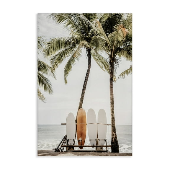Stupell Industries Hawaii Surfboards View Nautical & Beach Photography Wrapped Canvas Art Print Wall Art, 16 x 24
