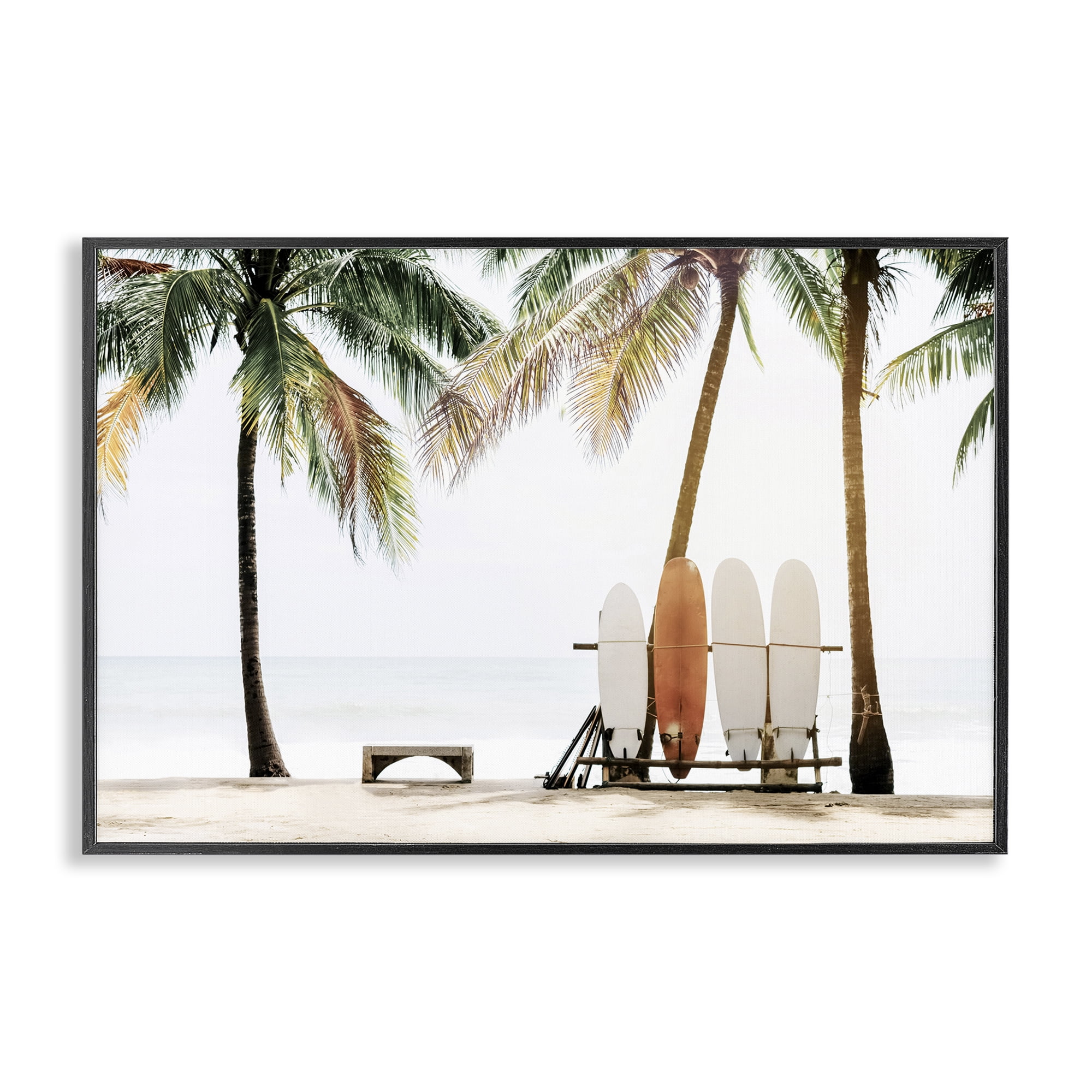 Stupell Industries Hawaii Surfing View Nautical & Beach Photography Black Framed Art Print Wall Art, 18 x 12