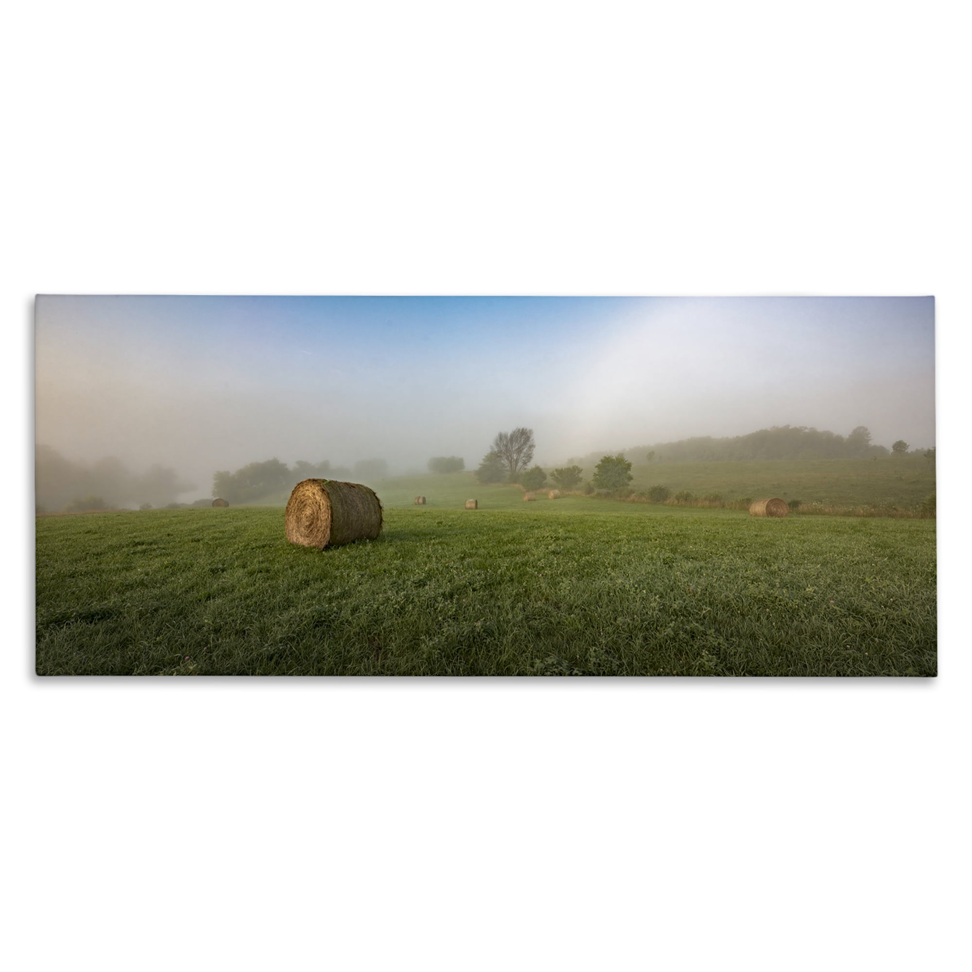Stupell Industries Hay Bales Country Horizon Landscape & Nature Photography Wrapped Canvas Art Print Wall Art, 40 x 17