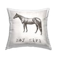 thumbnail image 1 of Stupell Industries Hay Girl Funny Horse Farmhouse Square Decorative Printed Throw Pillow, 18 x 18,, 1 of 4