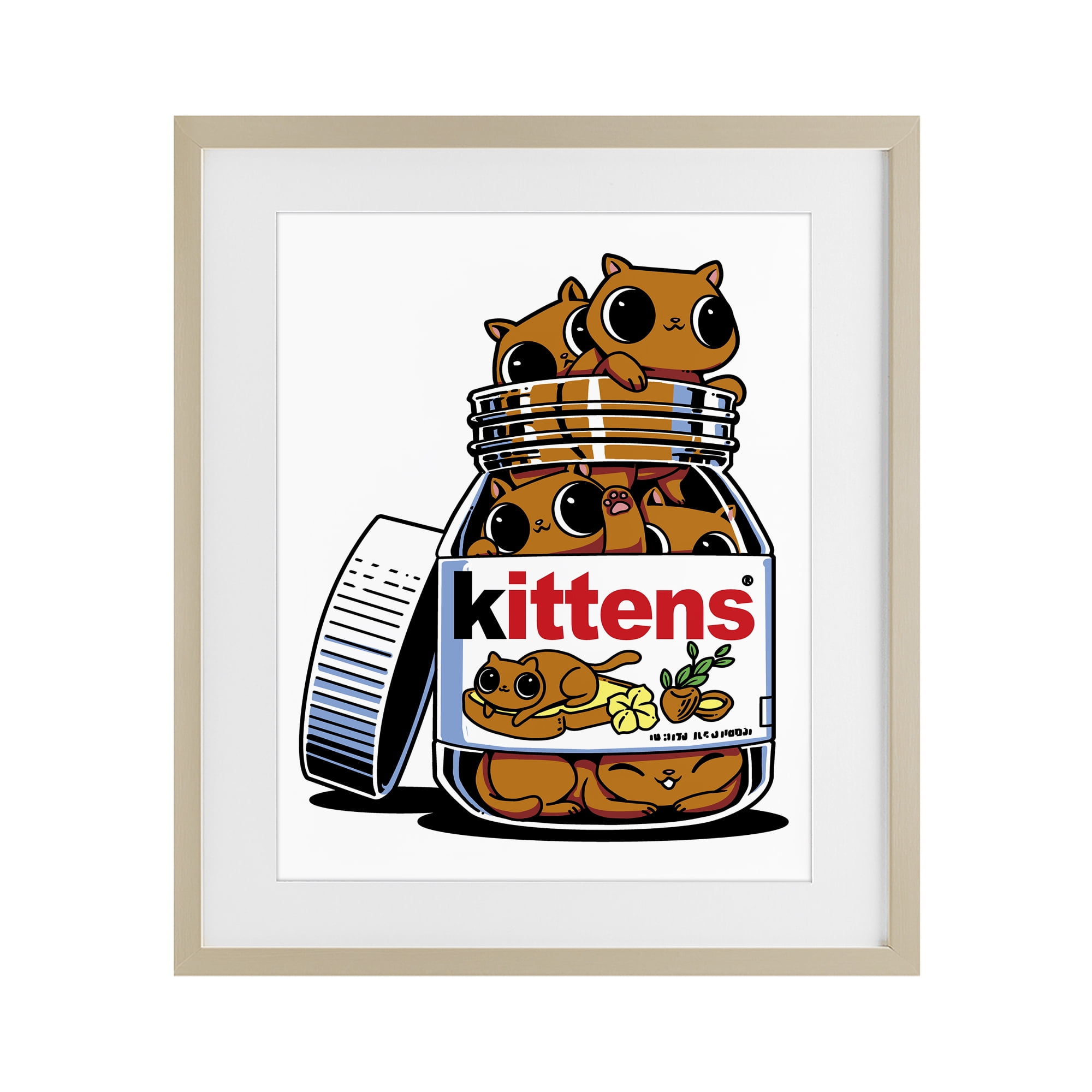 Stupell Industries Hazelnut Spread Cats Birch Framed Print Under Glass, design by Tobe Fonseca