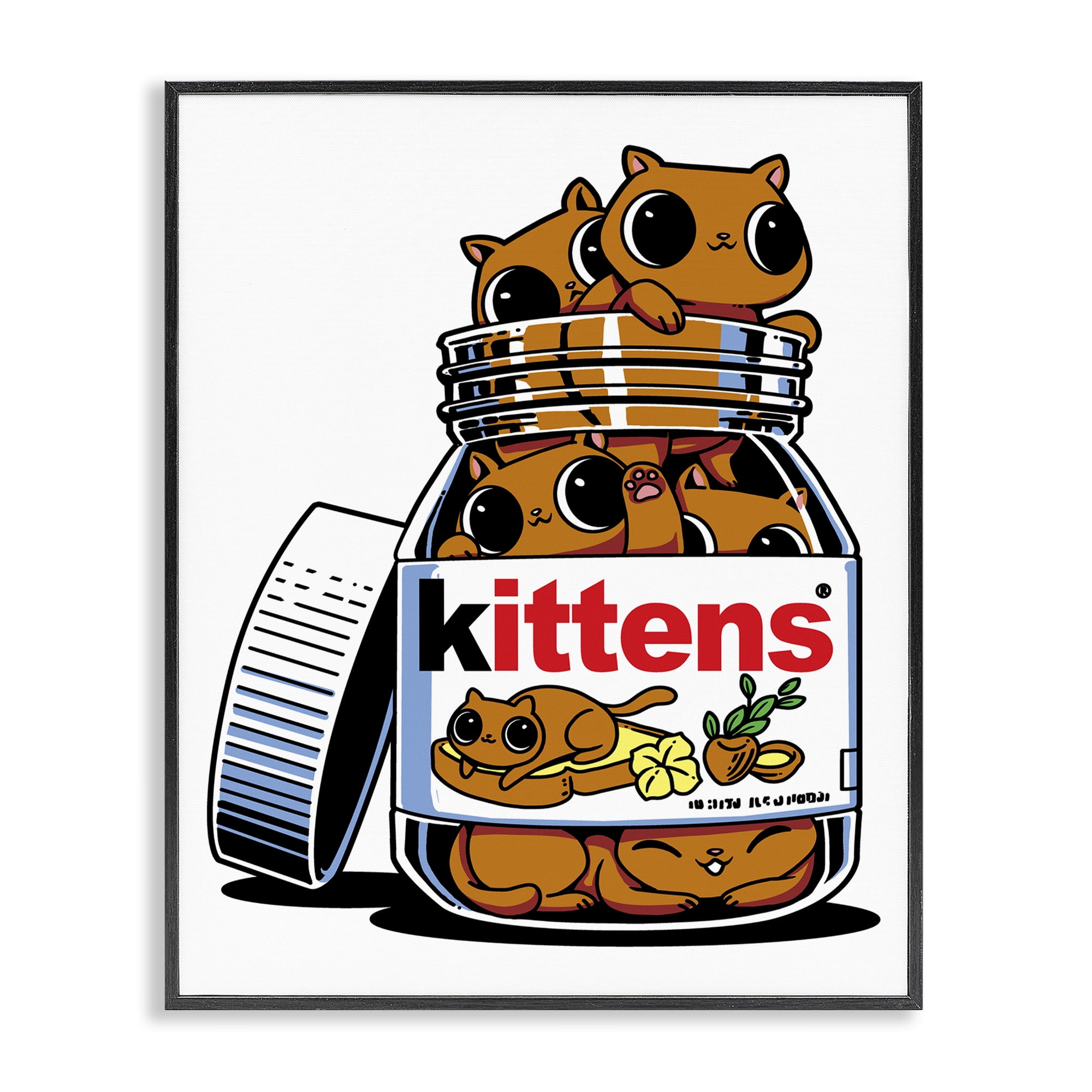 Stupell Industries Hazelnut Spread Cats Black Framed Giclee Art, design by Tobe Fonseca