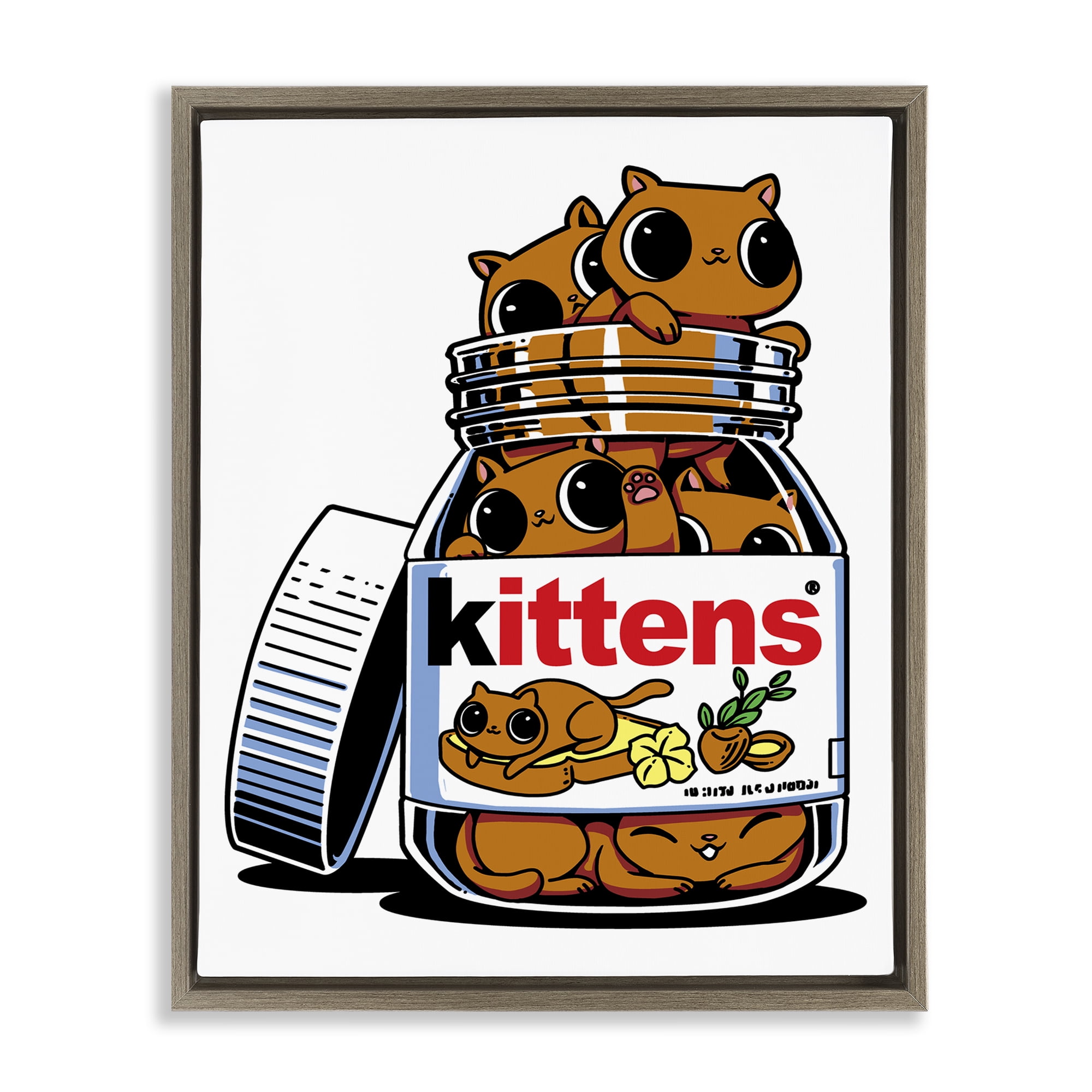 Stupell Industries Hazelnut Spread Cats Brown Framed Floater Canvas Wall Art, design by Tobe Fonseca