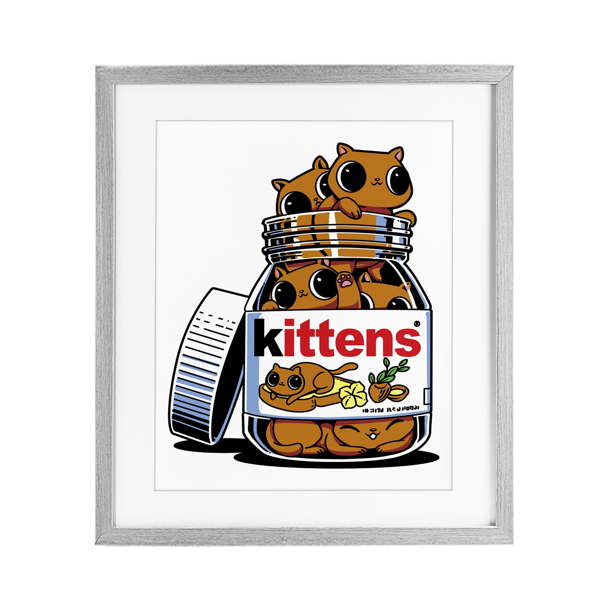 Stupell Industries Hazelnut Spread Cats Gray Framed Print Under Glass, design by Tobe Fonseca