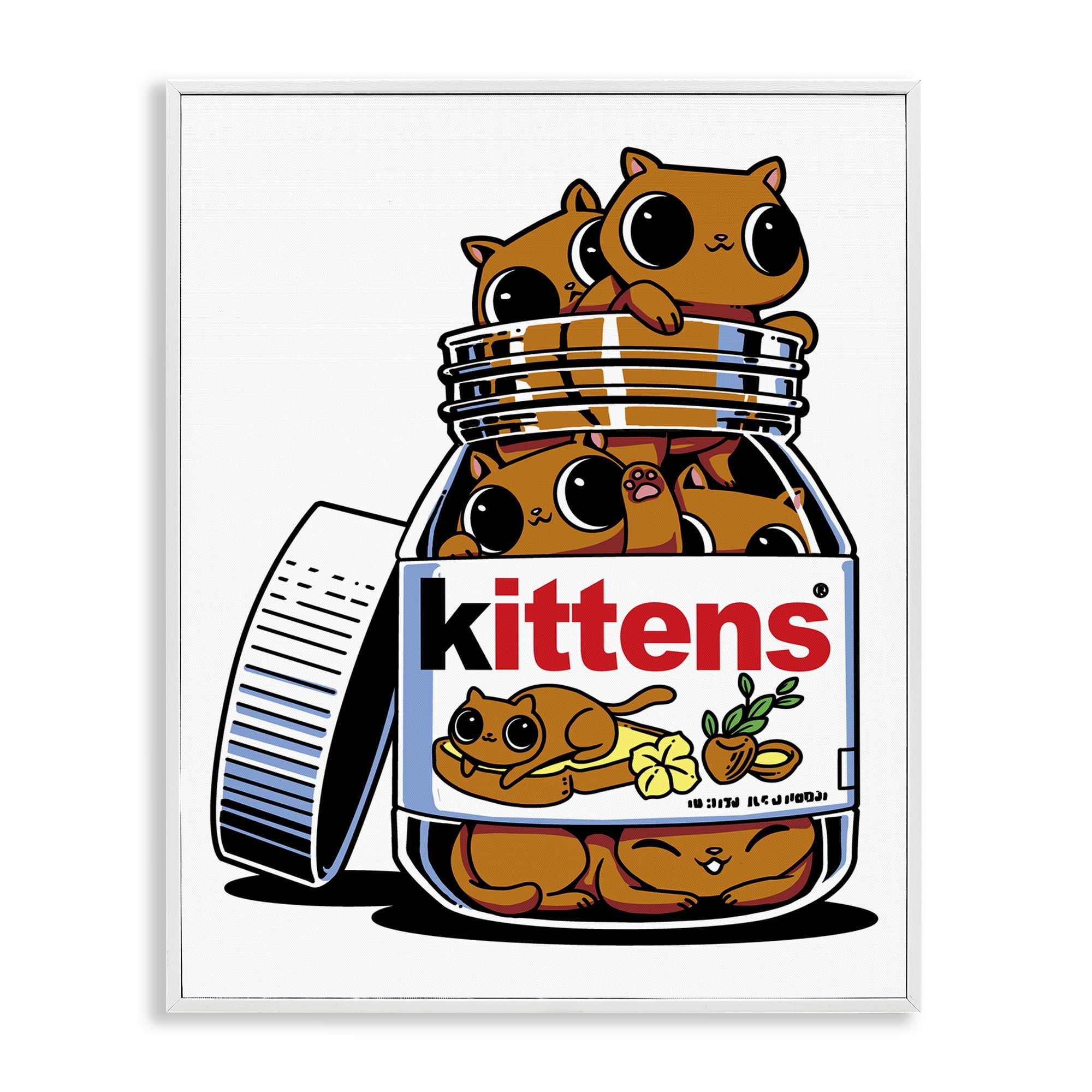 Stupell Industries Hazelnut Spread Cats White Framed Giclee Art, design by Tobe Fonseca