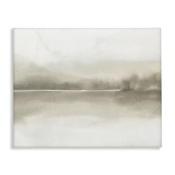Hazy Lakeside Landscape Reflection Modern Abstract Design Canvas Art, 20 x 16, Made In USA
