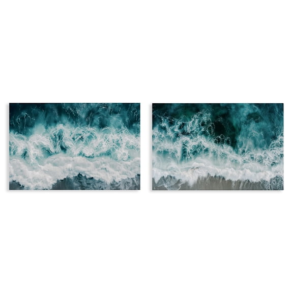 Stupell Industries Hazy Water Waves 2 Piece Canvas Wall Art Set design by Lazar Studio, 16 x 24