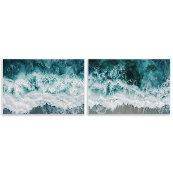 Stupell Industries Hazy Water Waves 2 Piece Wall Plaque Art Set design by Lazar Studio, 10 x 15