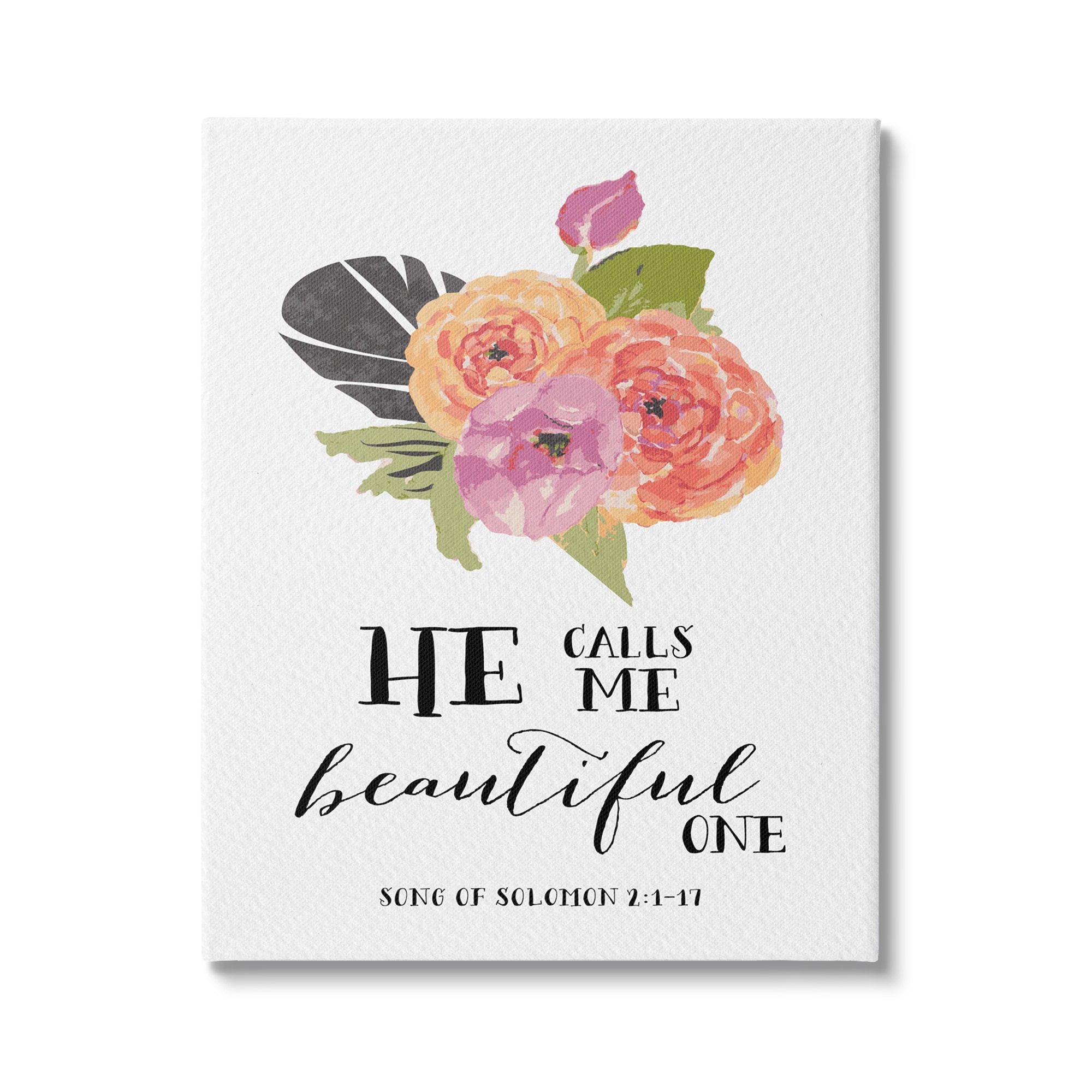 Stupell Industries He Calls Me Beautiful One Spiritual Quote Typography Canvas Wall Art, 16 x 20, Design by Amy Brinkman