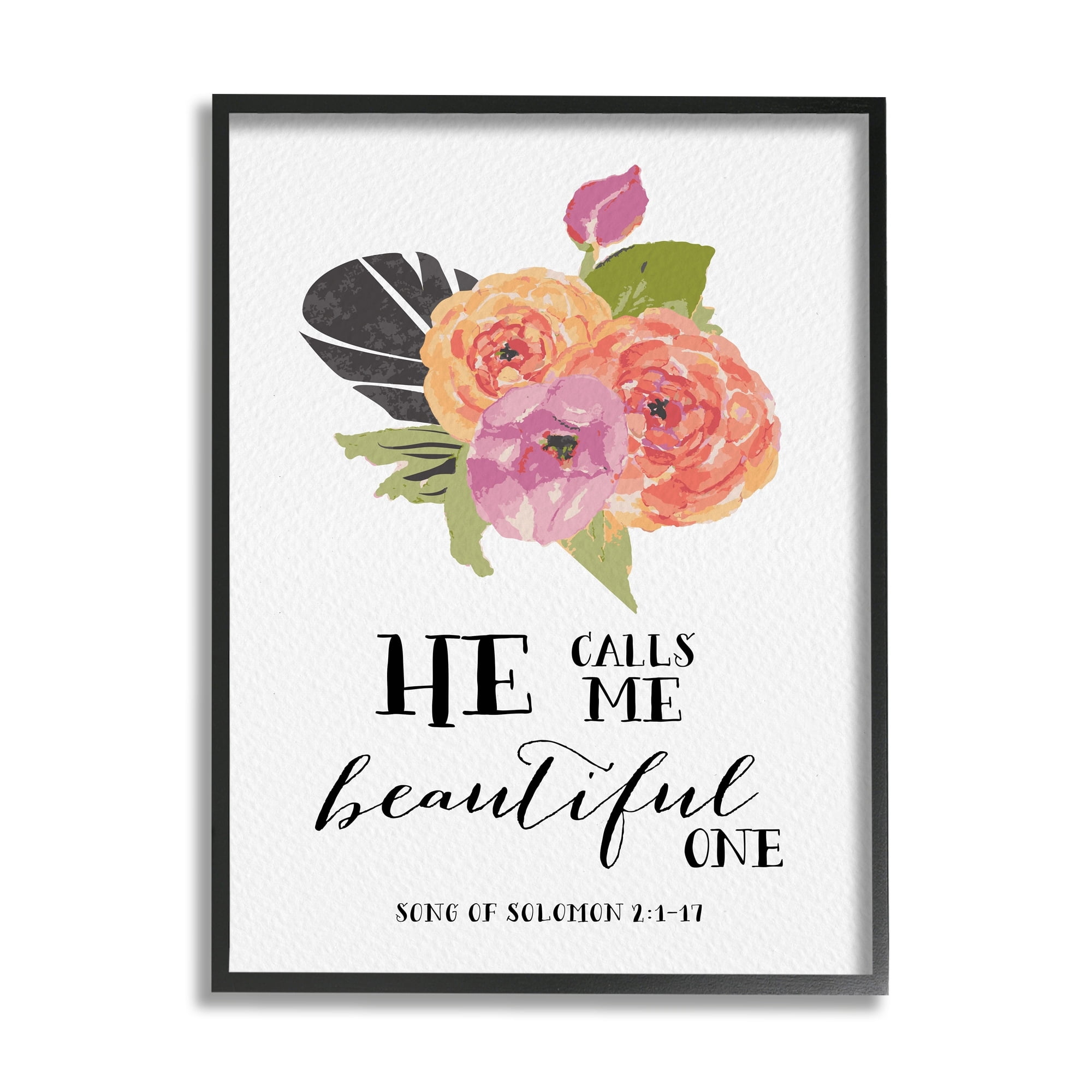 Stupell Industries He Calls Me Beautiful One Spiritual Quote Typography Framed Wall Art, 11 x 14, Design by Amy Brinkman