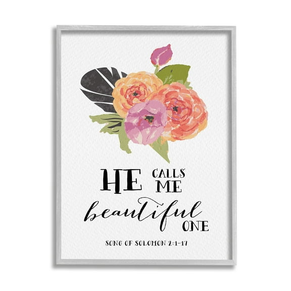 Stupell Industries He Calls Me Beautiful One Spiritual Quote Typography Framed Wall Art, 24 x 30, Design by Amy Brinkman