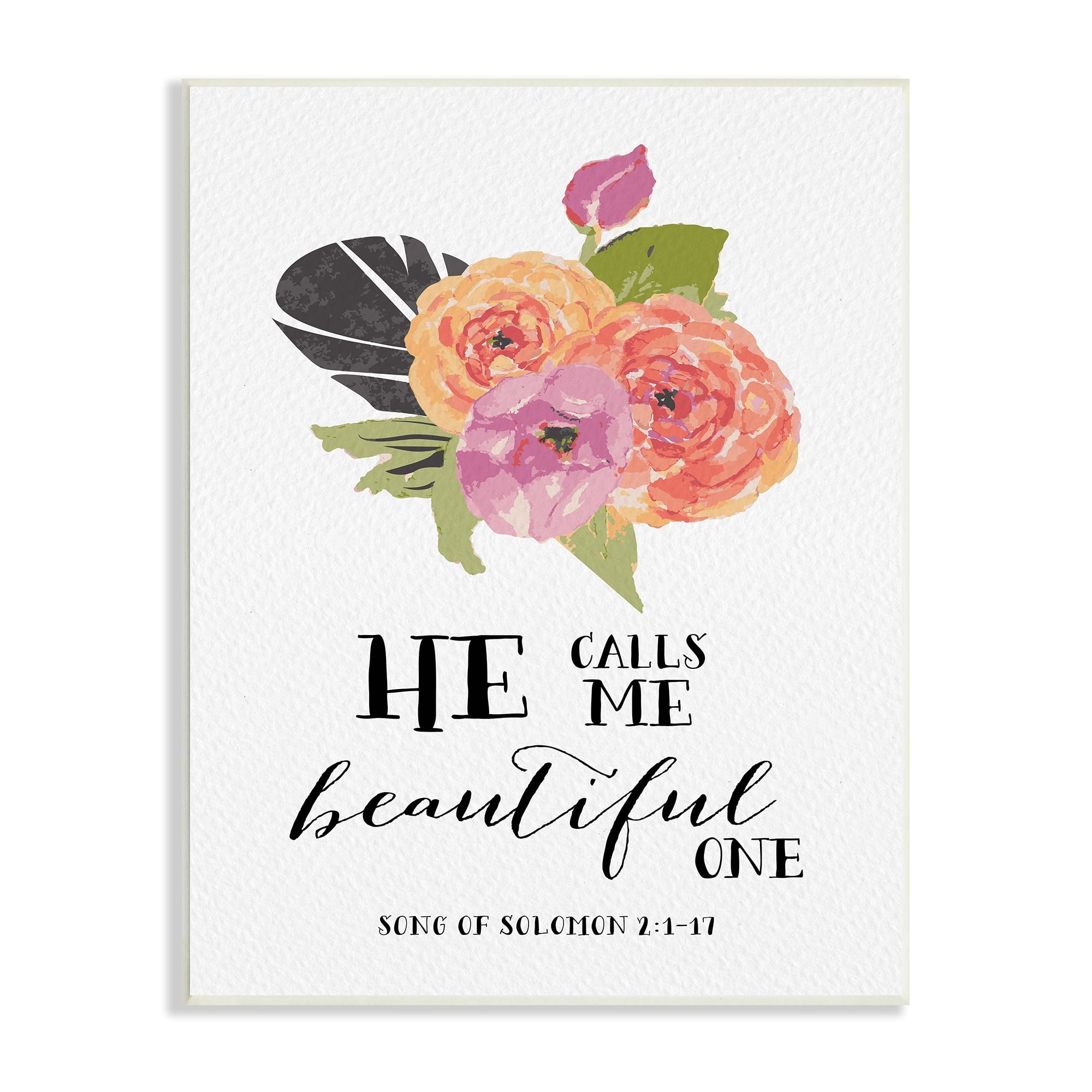 Stupell Industries He Calls Me Beautiful One Spiritual Quote Typography Wood Wall Art, 10 x 15, Design by Amy Brinkman
