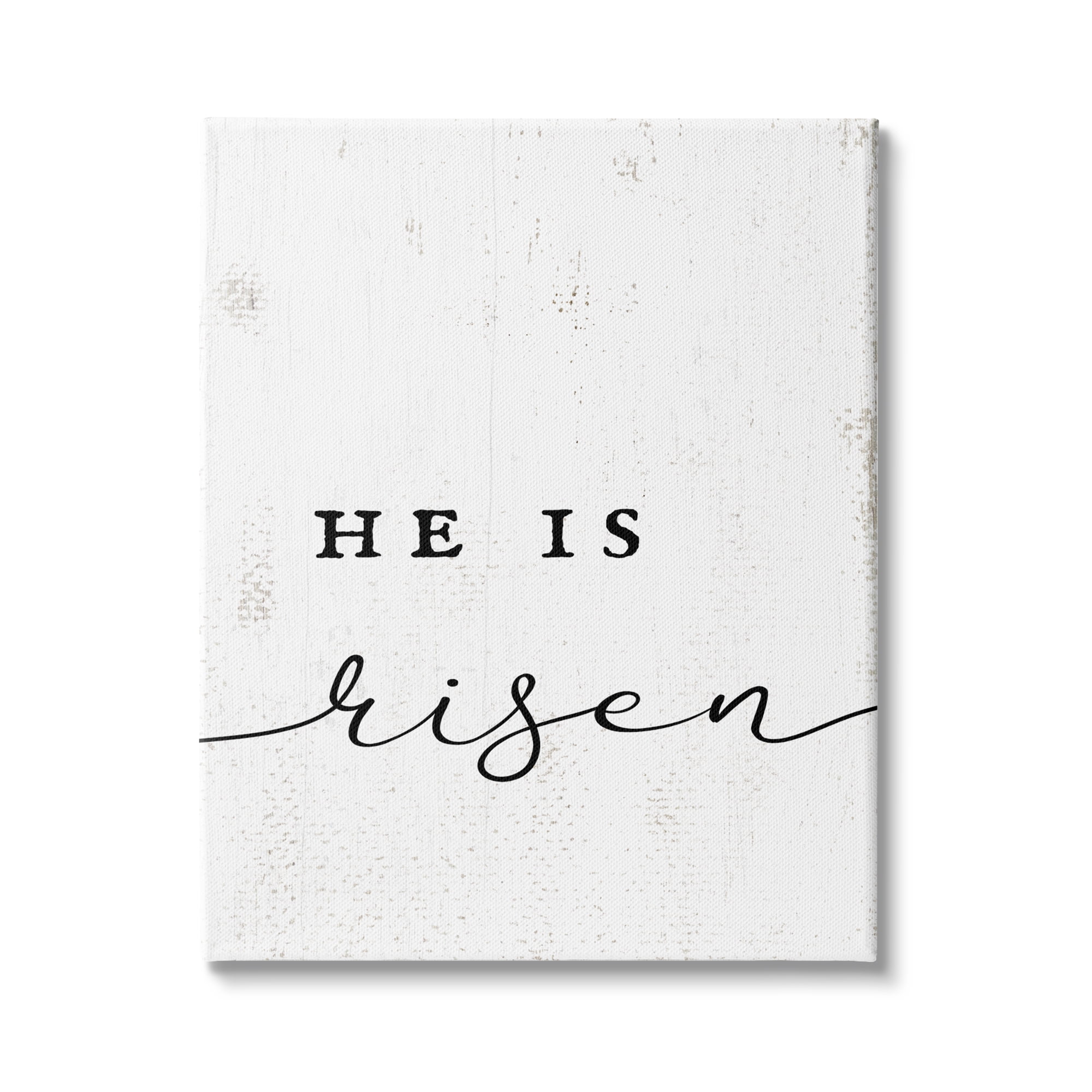 Stupell Industries He Is Risen Phrase Rustic Pattern Minimal Text, 36 x 48, Design by Daphne Polselli