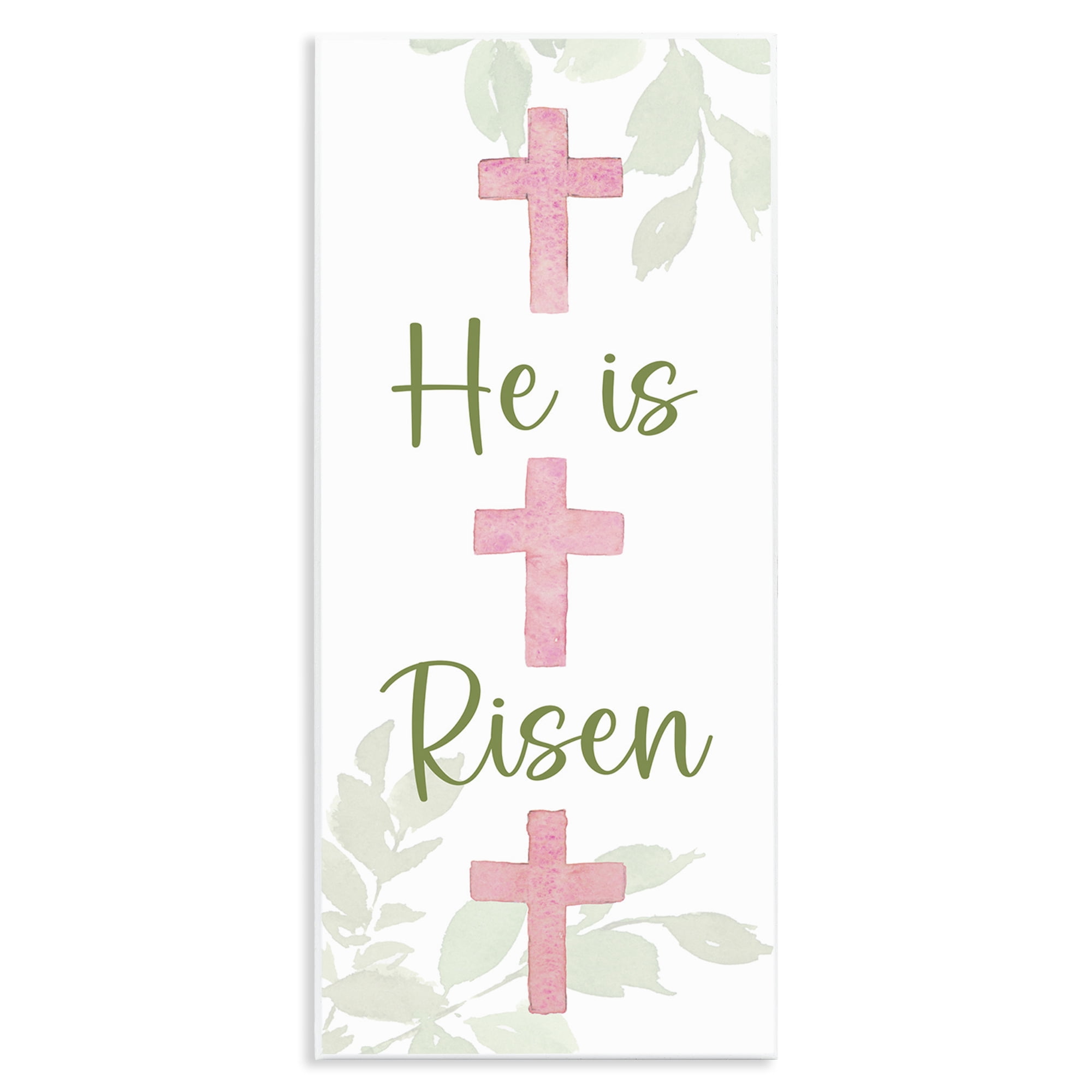 Stupell Industries He Is Risen Proverb Religious Painting Unframed Art Print Wall Art, 7 x 17