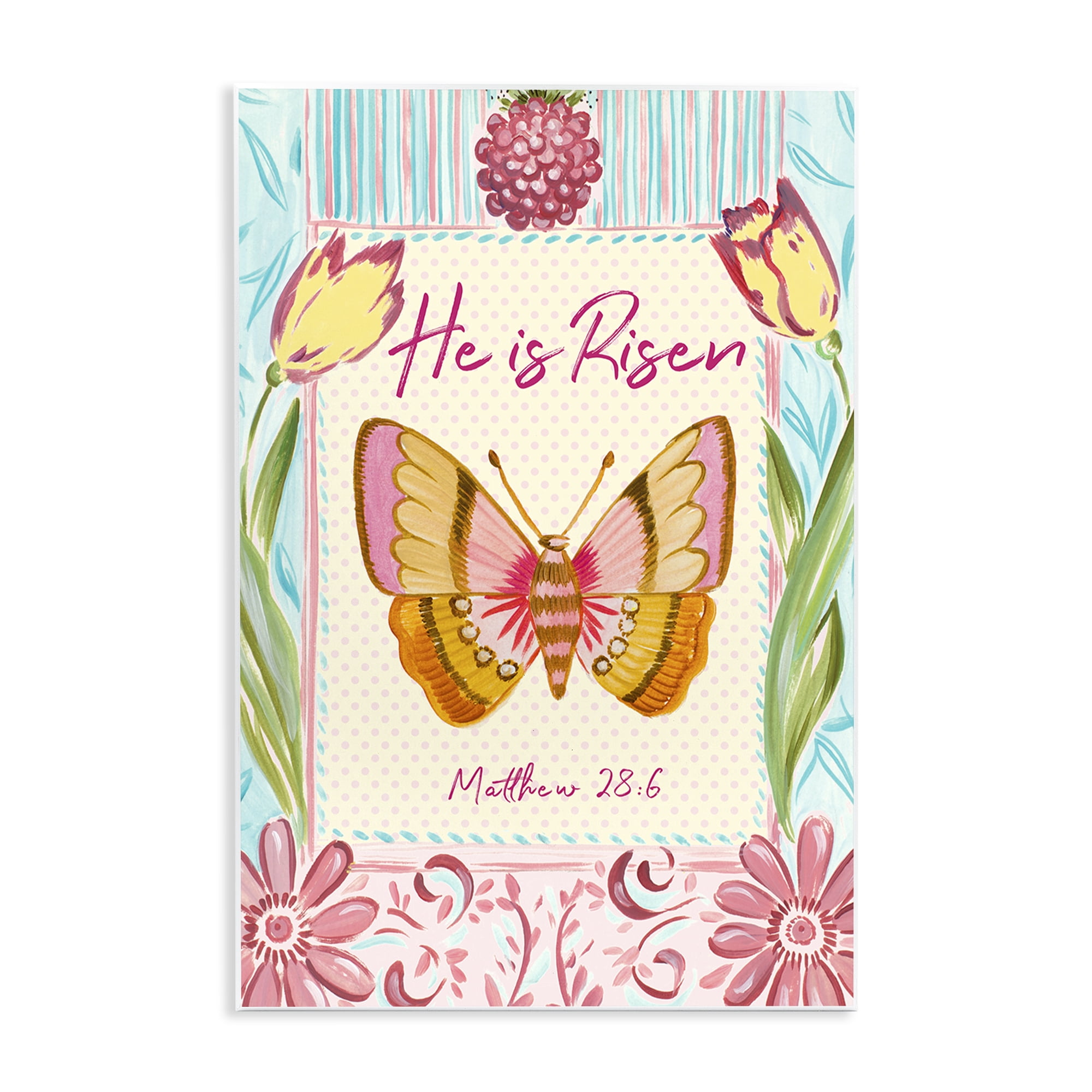 Stupell Industries He Is Risen with Butterfly Wall Plaque Art, design by Ani Del Sol
