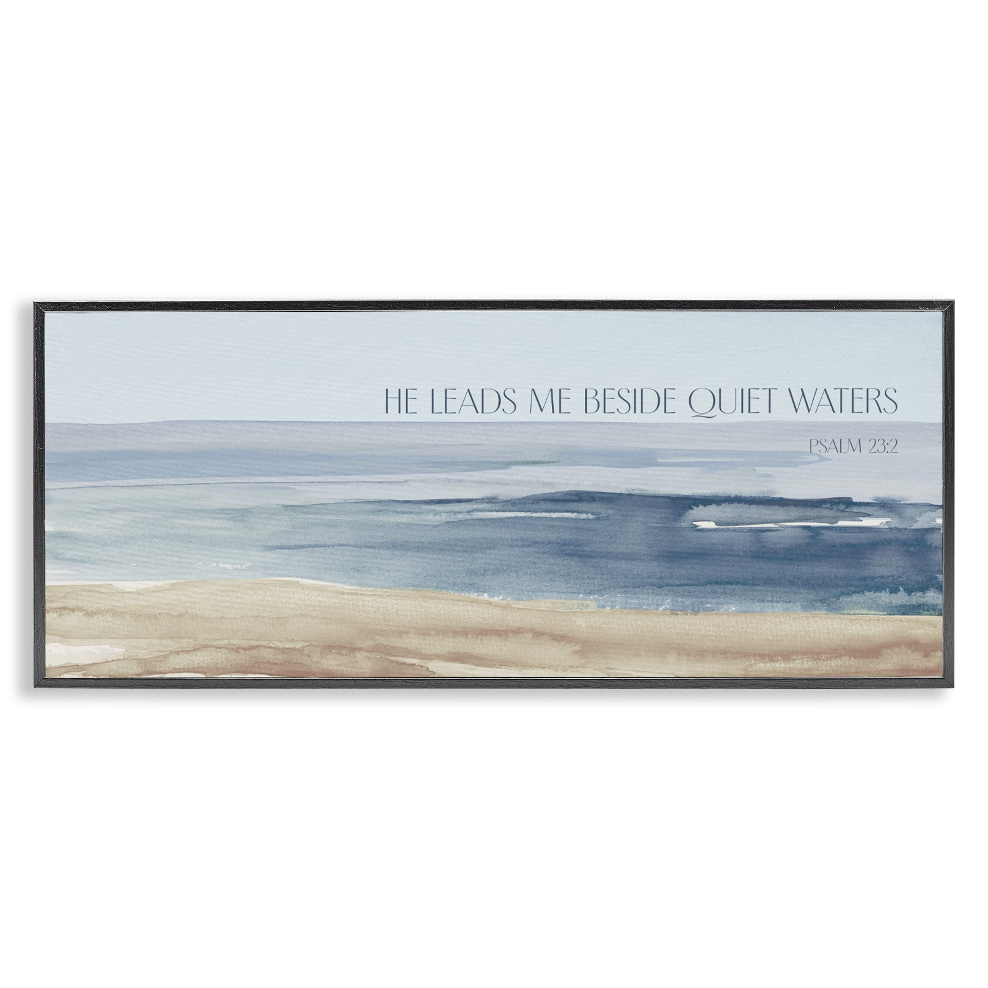 Stupell Industries He Leads Me Quiet Waters Black Framed Giclee Art, design by Lanie Loreth