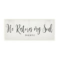 thumbnail image 1 of Stupell Industries He Stores My Soul Phrase Charming Cursive Typography Wall Plaque, 7 x 17, Design by Daphne Polselli, 1 of 6