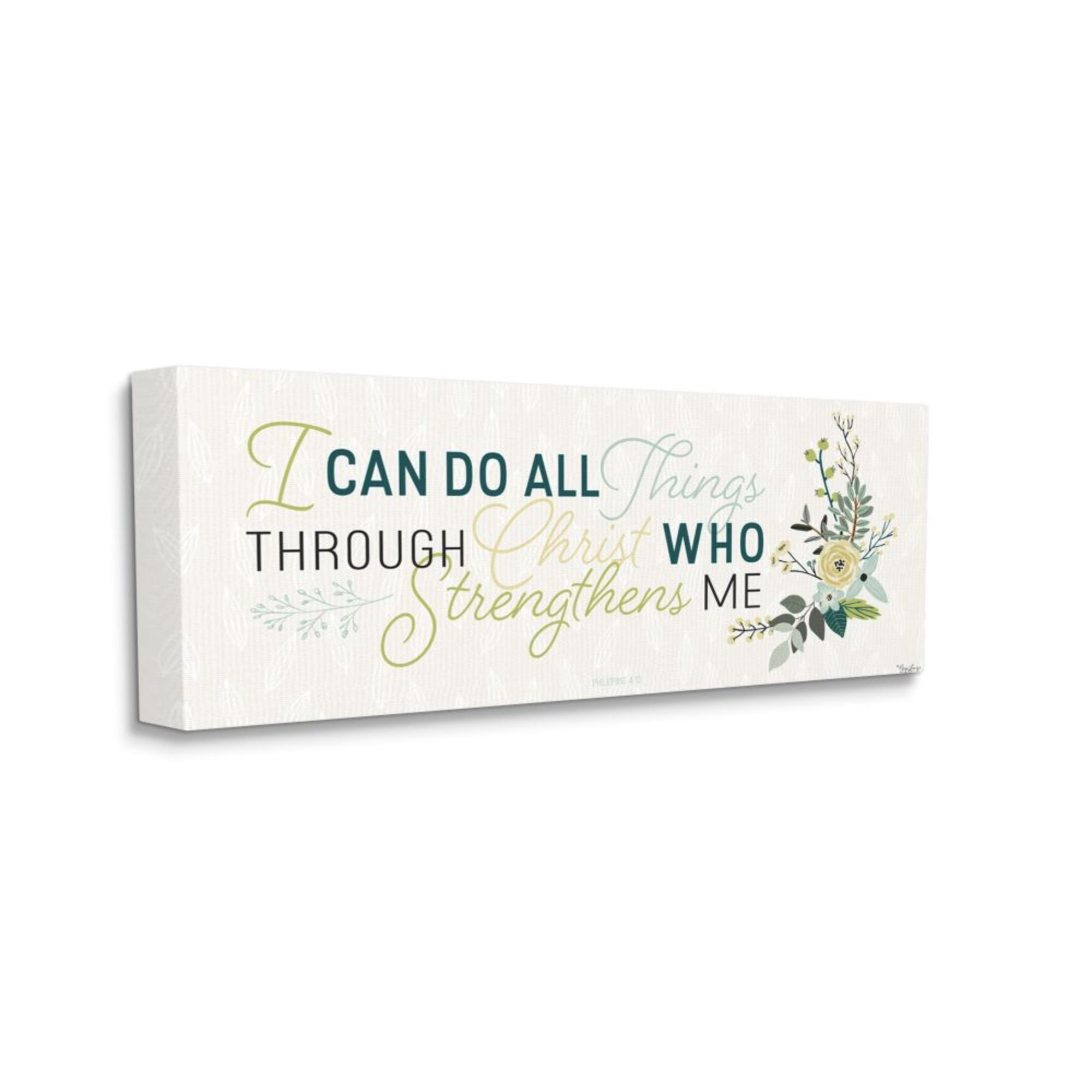 Stupell Industries He Strengthens Me Faith Based Inspirational Quote Design by Gigi Louise, 13" x 30"