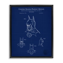 Stupell Industries Head Dress Blueprint Novelty Painting Black Floater Framed Art Print Wall Art, 17 x 21