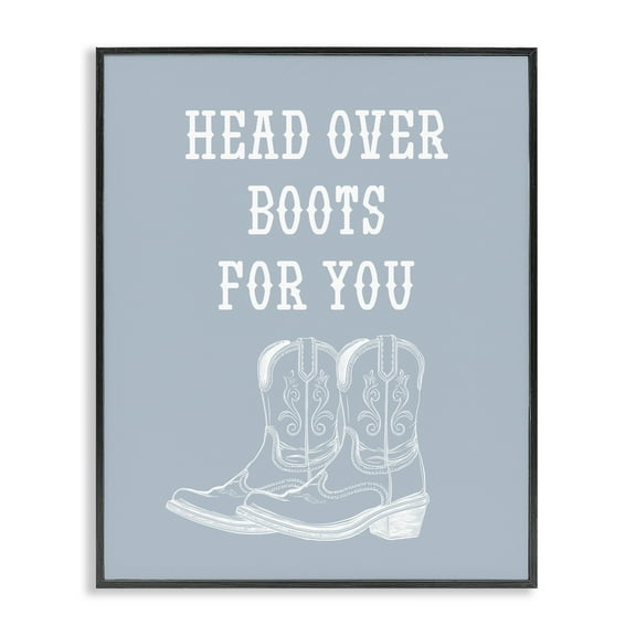 Stupell Industries Head Over Boots For You Fashion Painting Black Framed Art Print Wall Art, 11 x 14