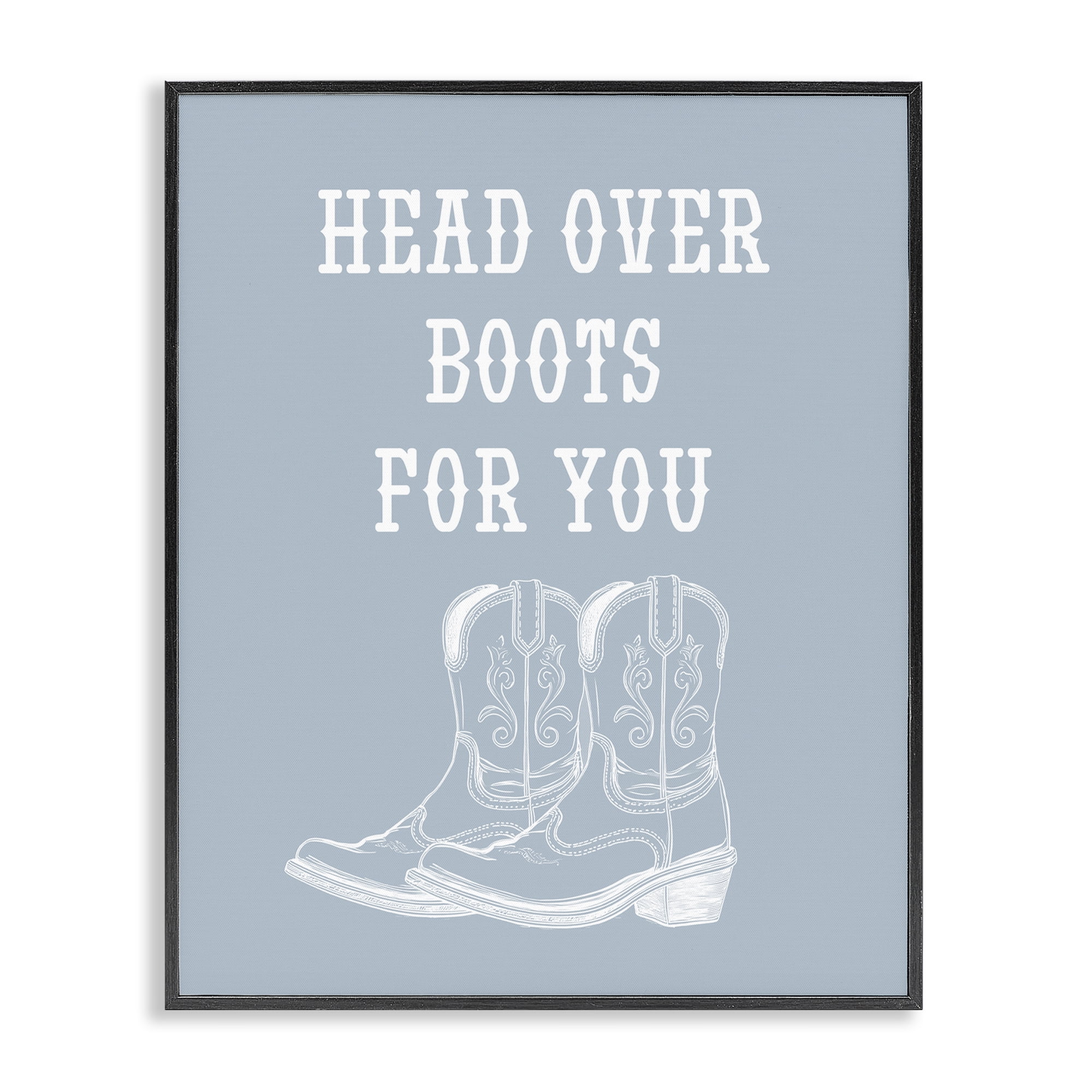 Stupell Industries Head Over Boots For You Fashion Painting Black Framed Art Print Wall Art, 16 x 20