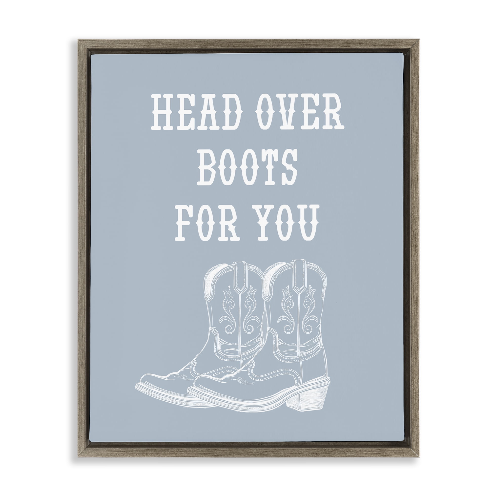 Stupell Industries Head Over Boots For You Fashion Painting Brown Floater Framed Canvas Art Print Wall Art, 17 x 21