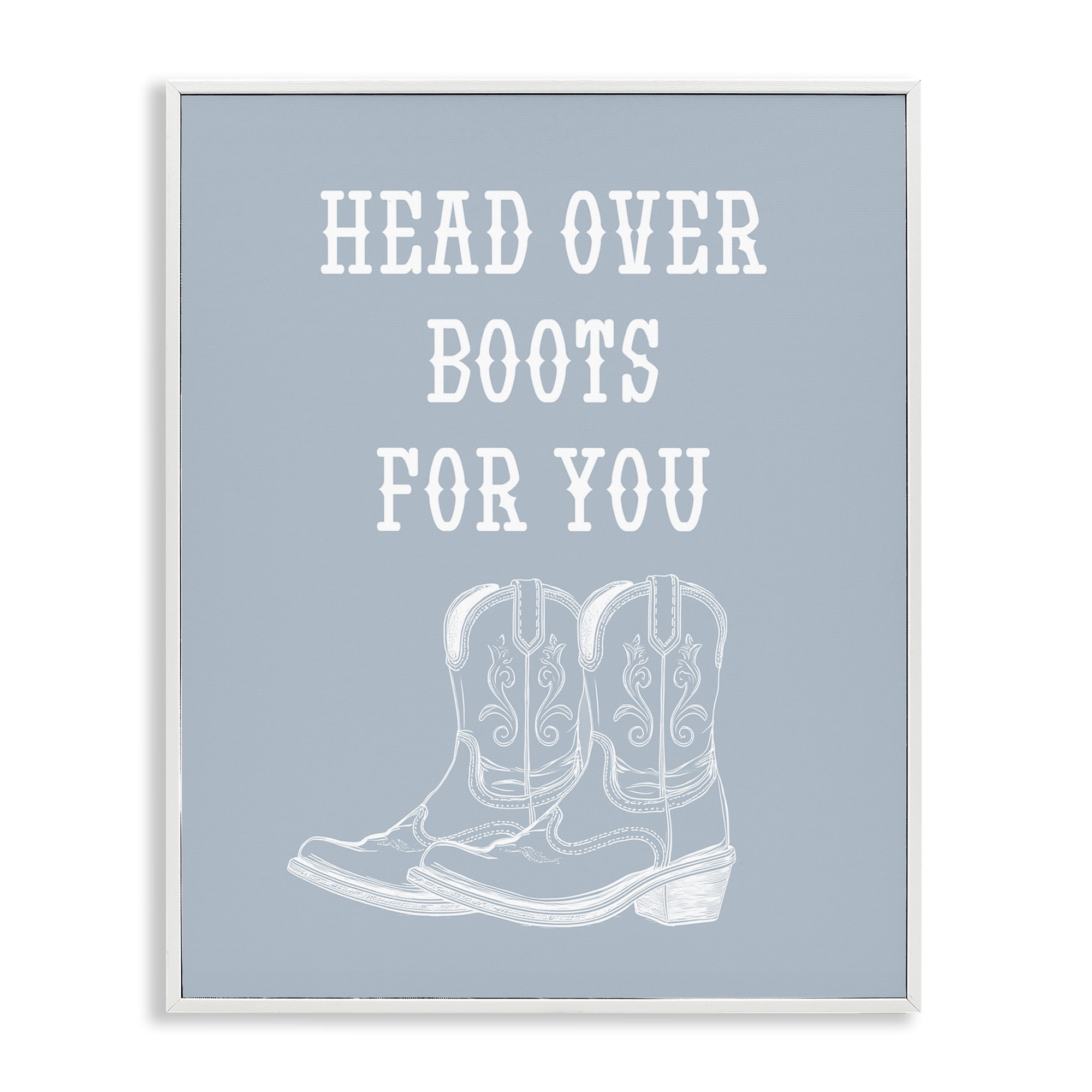 Stupell Industries Head Over Boots For You Fashion Painting White Framed Art Print Wall Art, 11 x 14