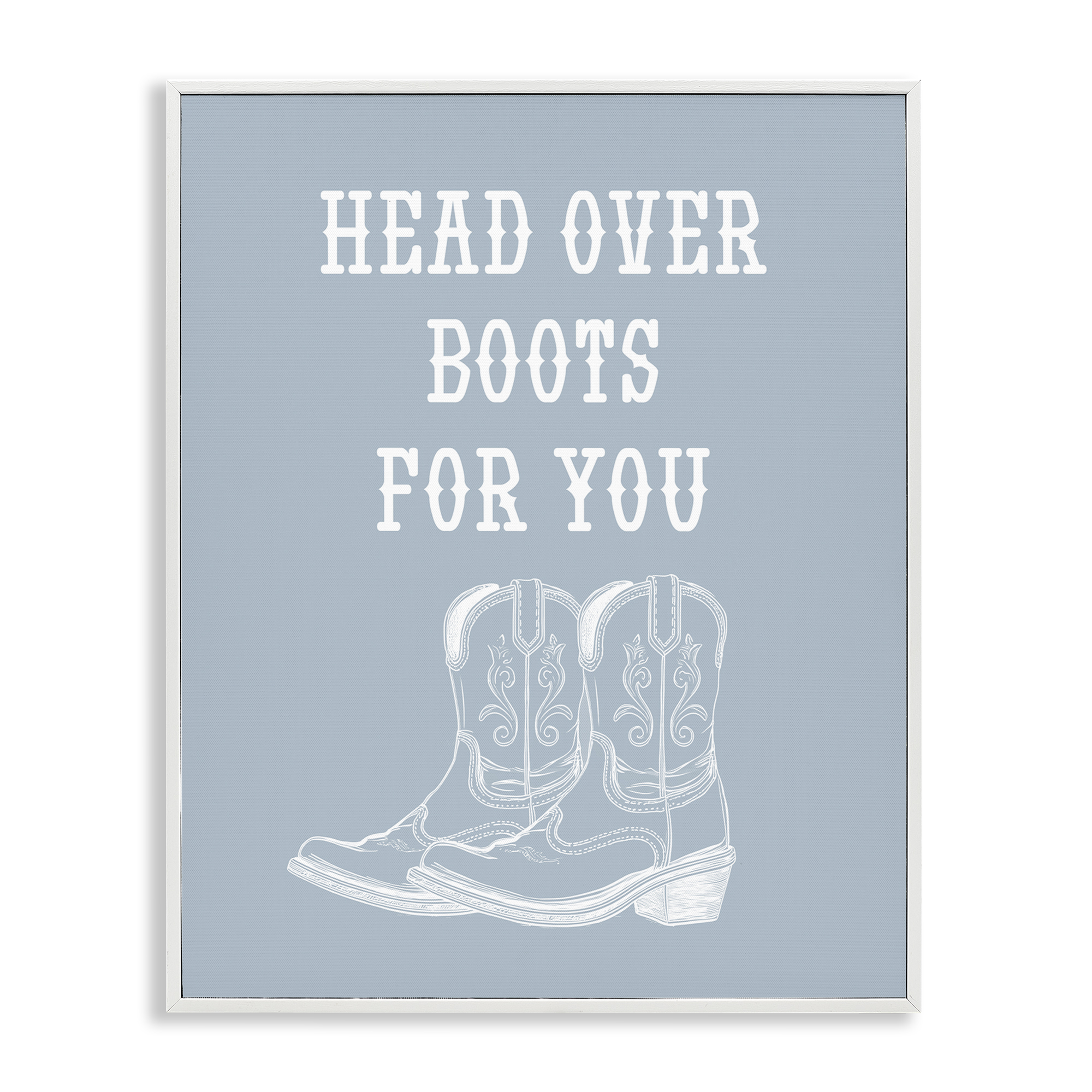 Stupell Industries Head Over Boots For You Fashion Painting White Framed Art Print Wall Art, 16 x 20