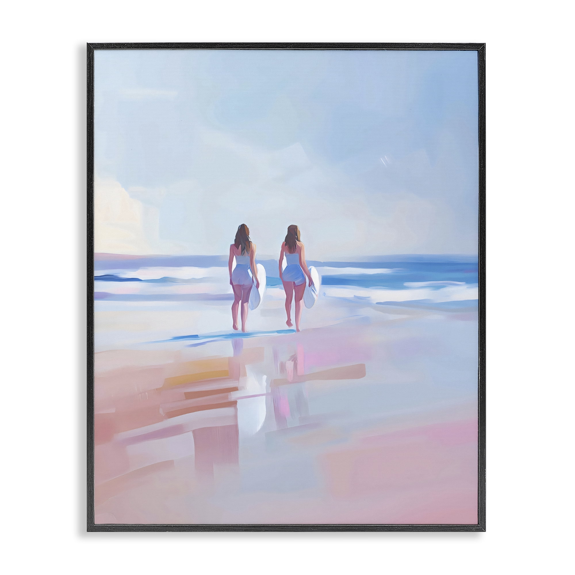 Stupell Industries Heading To Surf at Dawn Black Framed Giclee Art, design by The Prints Vibe