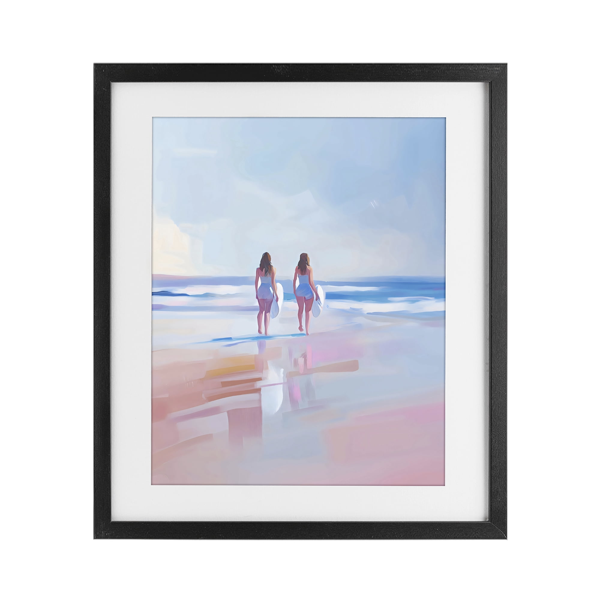 Stupell Industries Heading To Surf at Dawn Black Framed Print Under Glass, design by The Prints Vibe