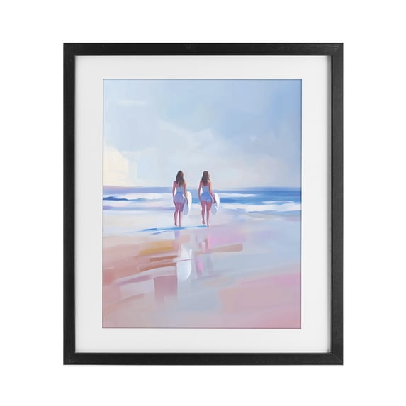 Stupell Industries Contemporary Heading To Surf at Dawn Black Framed Print Under Glass, 13 x 16, by The Prints Vibe