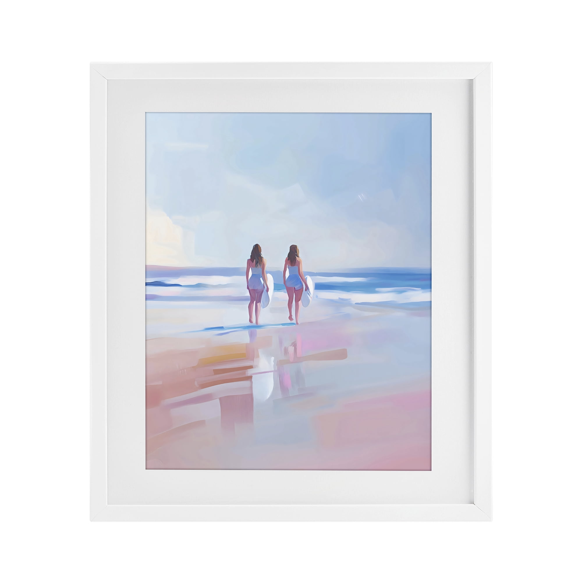 Stupell Industries Heading To Surf at Dawn White Framed Print Under Glass, design by The Prints Vibe