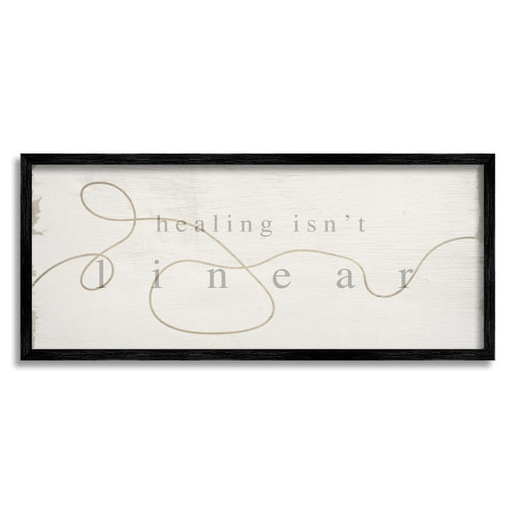 Stupell Industries Healing Isn't Linear Comforting Squiggle Line Phrase Graphic Art Black Framed Art Print Wall Art, Design by Daphne Polselli
