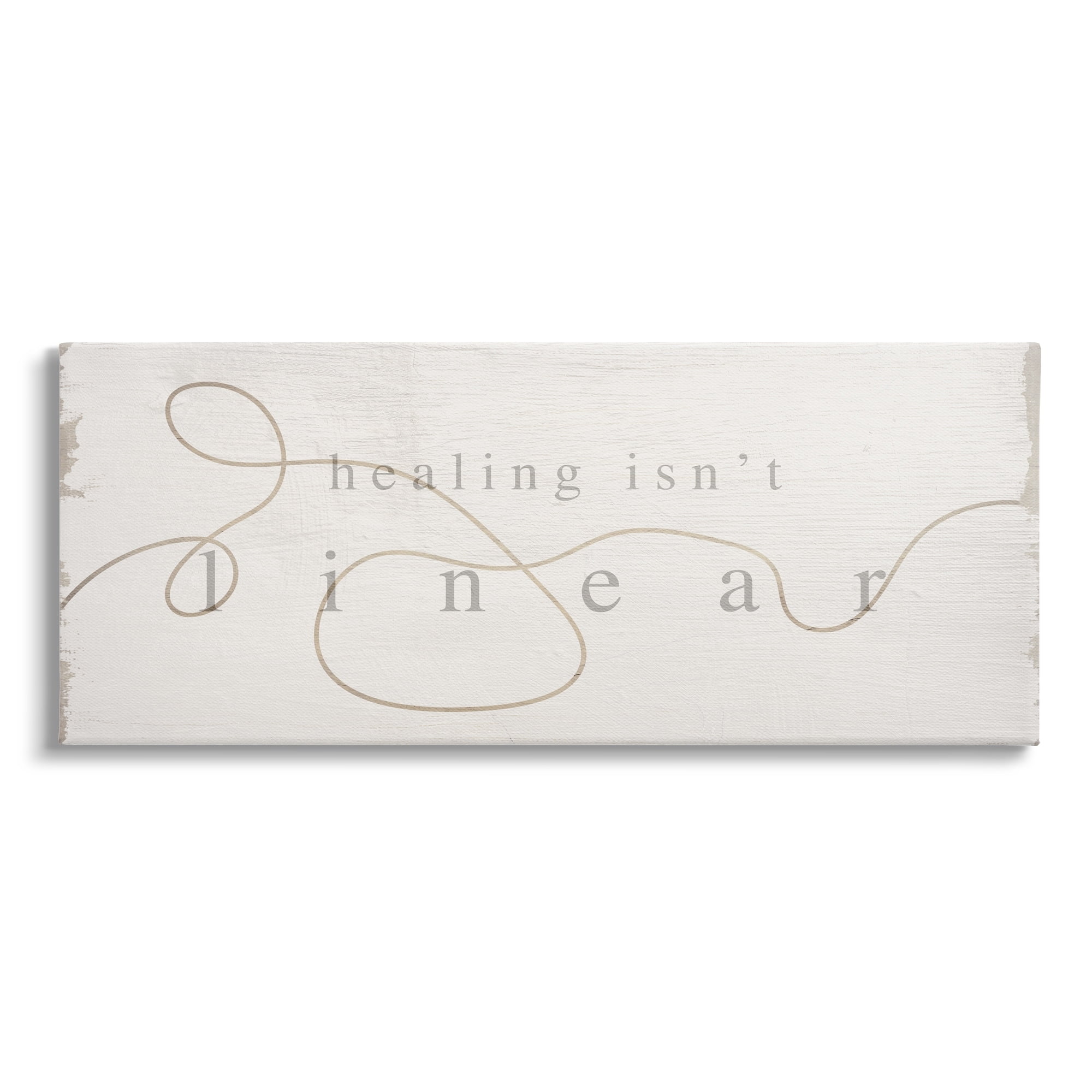 Stupell Industries Healing Isn't Linear Comforting Squiggle Line Phrase Graphic Art Gallery Wrapped Canvas Print Wall Art, Design by Daphne Polselli
