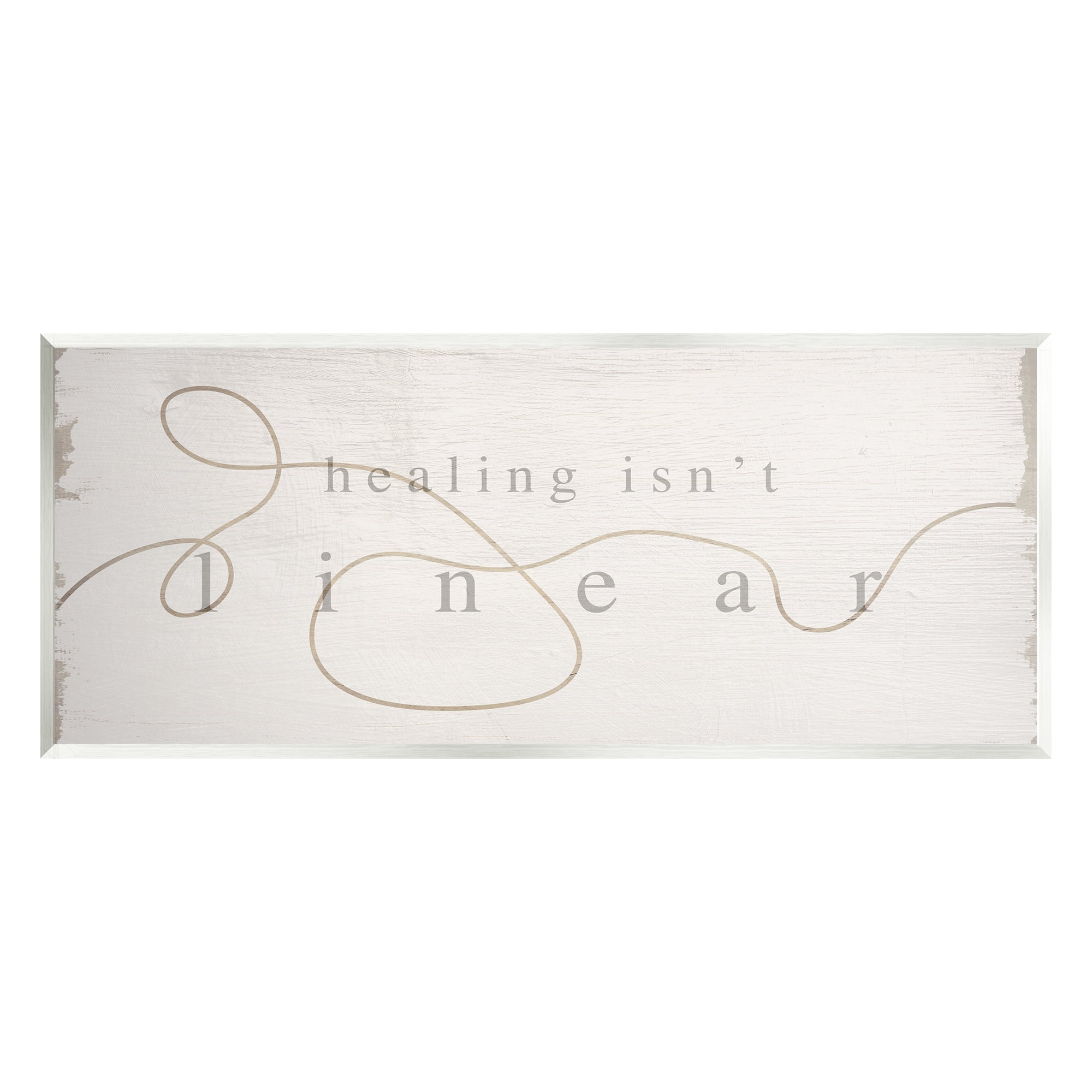 Stupell Industries Healing Isn't Linear Comforting Squiggle Line Phrase Graphic Art Unframed Art Print Wall Art, Design by Daphne Polselli