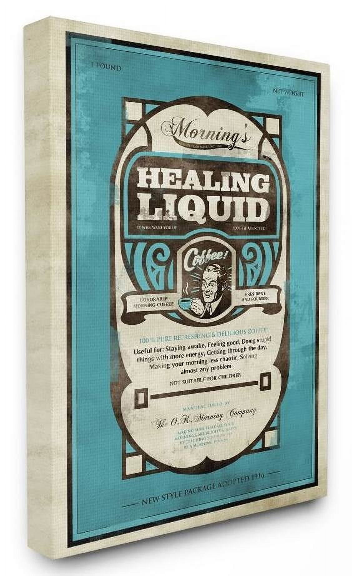 Stupell Industries Healing Liquid Coffee Vintage Comic Book Blue Design Canvas Wall Art by Ester Kay