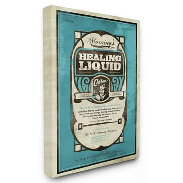 Stupell Industries Healing Liquid Coffee Vintage Comic Book Blue Design Canvas Wall Art by Ester Kay