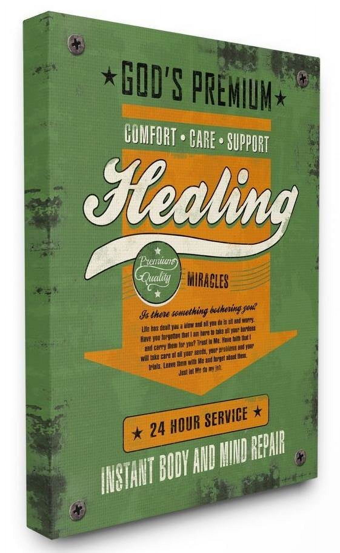Stupell Industries Healing Miracles Vintage Comic Book Green Orange Design Canvas Wall Art by Ester Kay