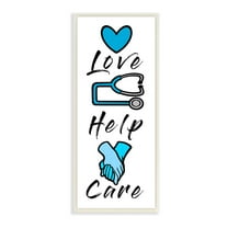 Stupell Industries Healthcare Phrases Love Help Care Blue Illustrations Wall Plaque by Marcus Prime