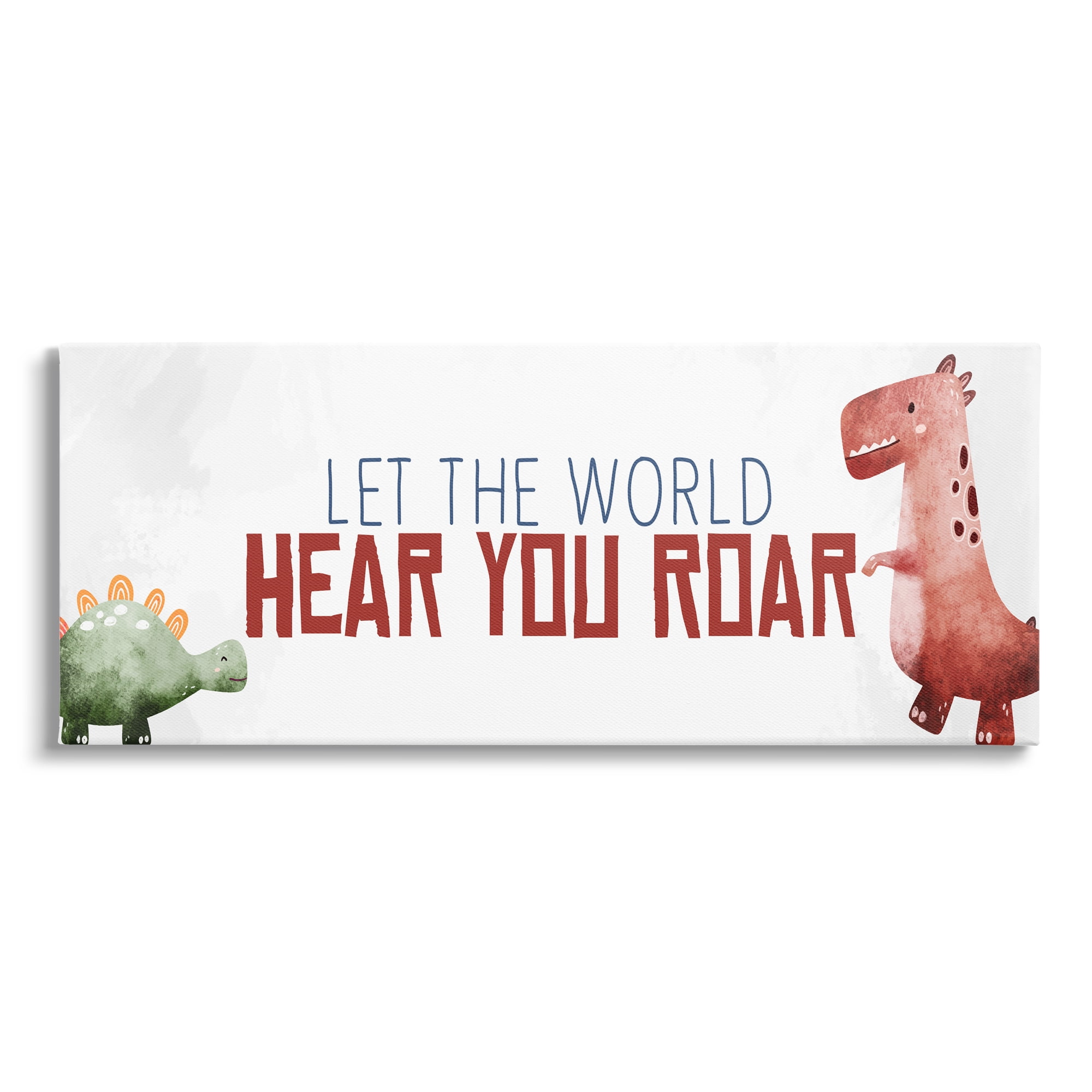 Stupell Industries Hear You Roar Dinosaurs Animals & Insects Painting Gallery Wrapped Canvas Art Print Wall Art, 40 x 17