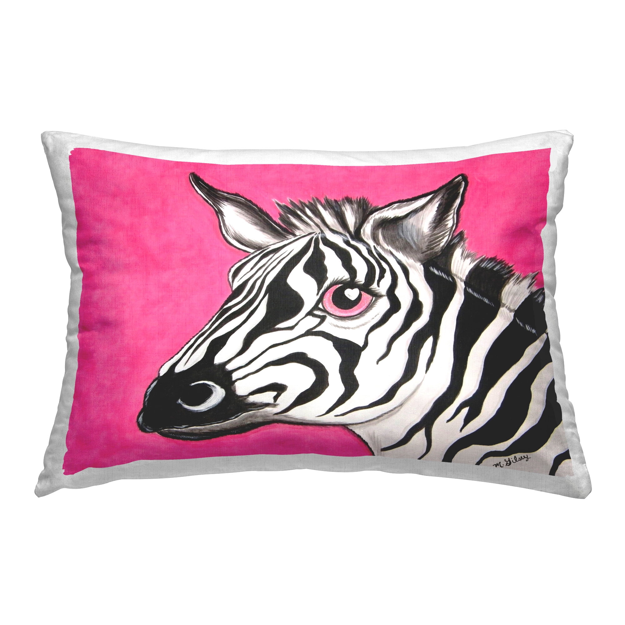 Stupell Industries Heart Eyes Zebra Decorative Printed Throw Pillow Design by Michelle Gilsey
