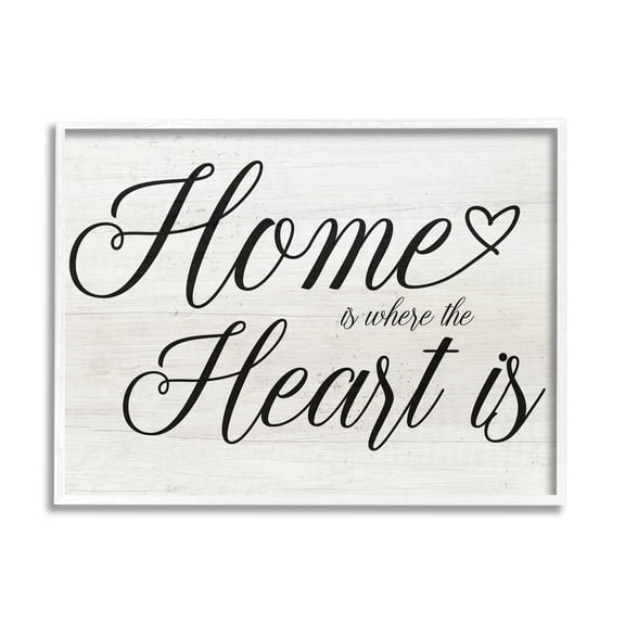 Stupell Industries Heart & Home Fancy Script Phrase Typography Framed Wall Art, 14 x 11, Design by Lil' Rue