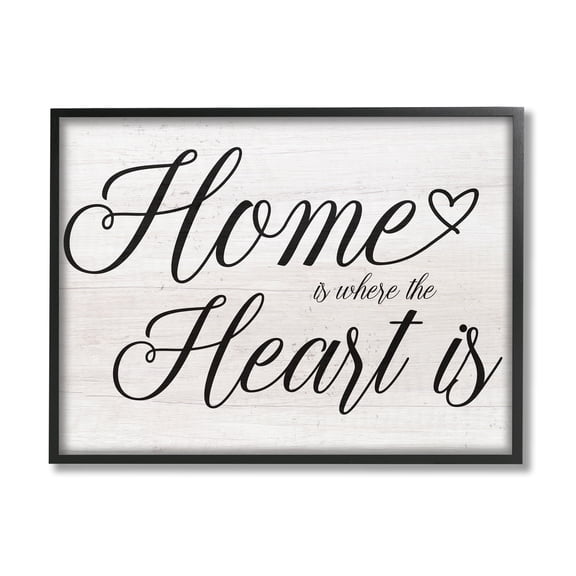 Stupell Industries Heart & Home Fancy Script Phrase Typography Framed Wall Art, 14 x 11, Design by Lil' Rue