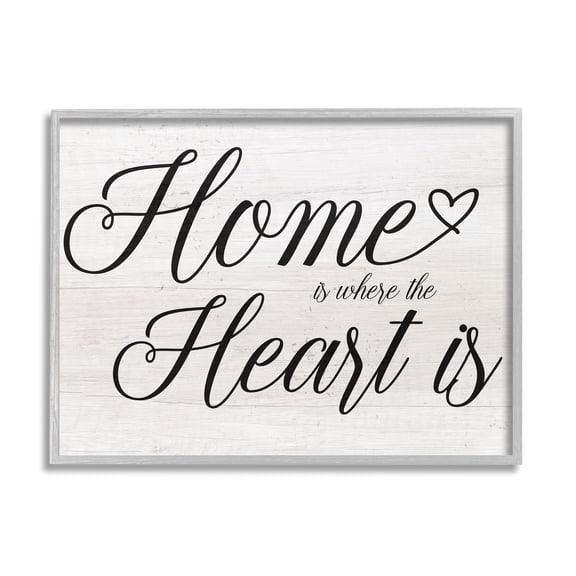 Stupell Industries Heart & Home Fancy Script Phrase Typography Framed Wall Art, 14 x 11, Design by Lil' Rue